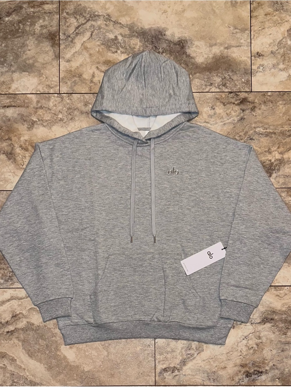 Alo Yoga Accolade Hoodie Heather Grey Pullover Size Large
